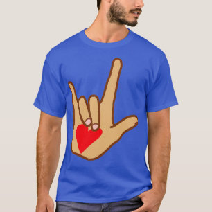 Camiseta Mão de Linguagem de Sinais de Amor Americano