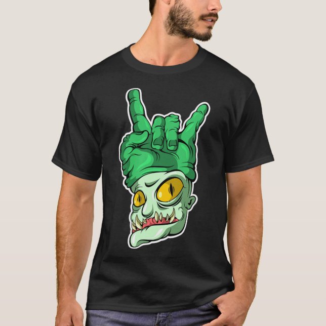 Camiseta Mão de monstro bonito (Frente)
