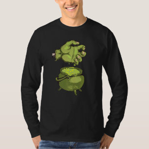 Camiseta Mão de Monstro Zumbi de Terror Assustador de Hallo