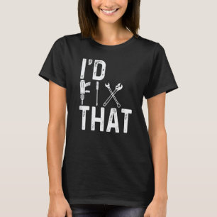 Camiseta Mão de obra de garagem Id consertar ferramentas de