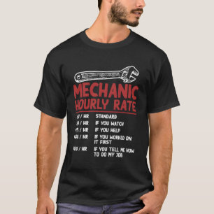 Camiseta Mão De Obra Mecânica De Motocicleta De Taxa Horári