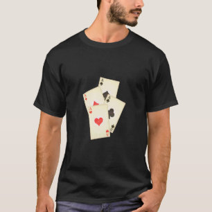 Camiseta Mão de Pôquer Antiga com Quatro Áses