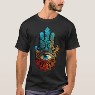Camiseta Mão de proteção ocular de mau de Hamsa