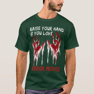 Camiseta Mão de Sangue Fantasia de Halloween Filmes de Terr