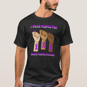 Camiseta Mão De Silêncio Eu Visto Roxo Pela Violência Domés