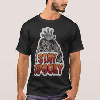 Camiseta Mão de zumbi do Halloween teias de aranha e Fique