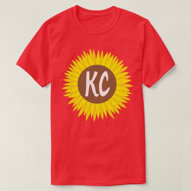 Camiseta Mão Desenhada KC Kansas City Sunflower (Frente do Design)