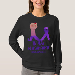 Camiseta Mão Em Maio Vestimos Mês de Consciência do Lúpus R