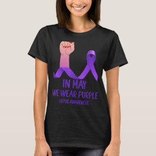 Camiseta Mão Em Maio Vestimos Mês de Consciência do Lúpus R