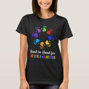 Camiseta Mão Em Mão Para O Suporte Do Dia De Consciência Do