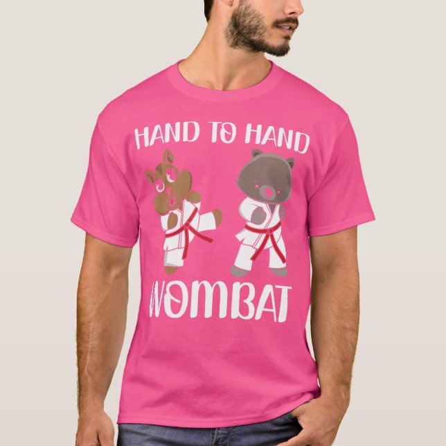 Camiseta Mão Para Mão De Wombat Engraçado, Sobrevoado Austr (Frente)