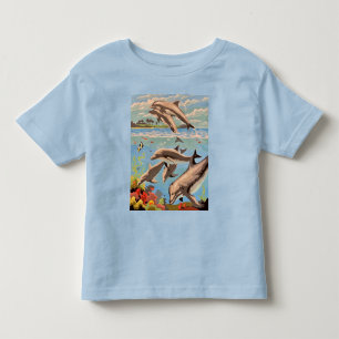 Camiseta Mão Pintada Por Número   Golfinhos Reproduzíveis  