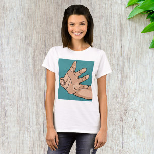 Camiseta Mão que Alcança a Perspectiva