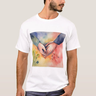 Camiseta Mão romântica juntos