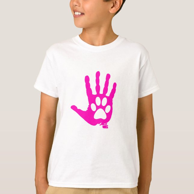 Camiseta Mão Rosa Com Presente De Excelente De Pata (Frente)