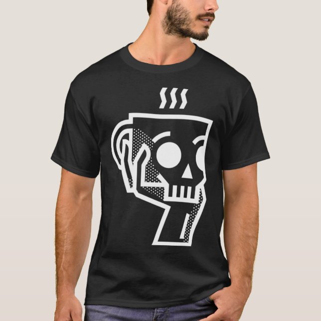 Camiseta Mão Segurando Café Taça Hamlet Tocar Shakespeare (Frente)