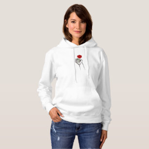 Camiseta Mão Segurando Rosa Minimal Art Feminino