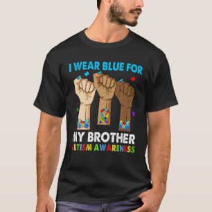 Camiseta Mão Silenciosa Eu Visto Azul Para Meu Irmão Auti