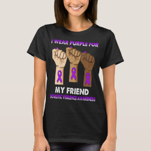 Camiseta Mão Silenciosa Eu Visto Roxo Para Minha Amiga Dom