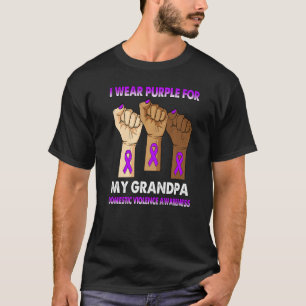 Camiseta Mão Silenciosa Eu Visto Roxo Para O Meu Vovô Domés