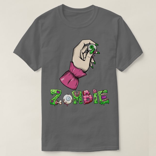 Camiseta Mão Zombie com olho (Frente do Design)