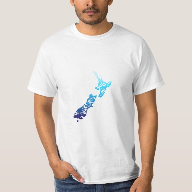 Camiseta Maori Nova Zelândia Mapa da Tatuagem Tribal Ideia (Frente)