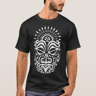 Camiseta Maori Polynésia Tattoo Haka Dance Face Mask Head