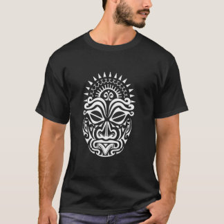 Camiseta Maori Polynésia Tatuagem HAKA Dance Face Mask Head