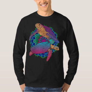Camiseta Maori Tribal Mandala Sea Animal Colorido do Havaí