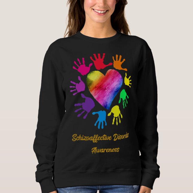 Camiseta Mãos de consciência da doença esquizoafetiva (Frente)