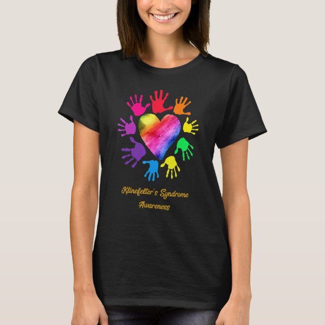 Camiseta Mãos de consciência da síndrome de Klinefelter (Frente)