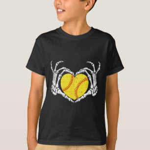 Camiseta Mãos de Esqueleto Coração Fantasia de Halloween Am