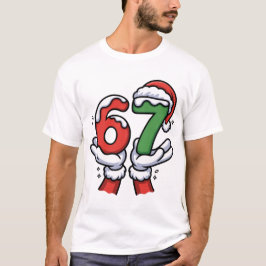 Camiseta Mãos de Papai Noel de Natal Divertido