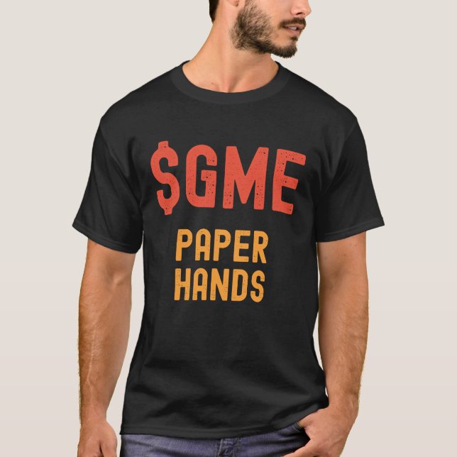 CAMISETA MÃOS DE PAPEL COM PEDRA GME (Frente)