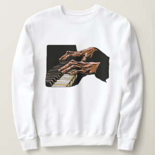 Camiseta Mãos de Pianista Tocando Piano – 