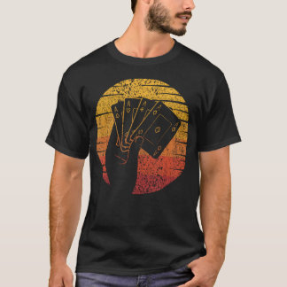 Camiseta Mãos de Pôquer Retro Texas Holdem Jogador de Alto 