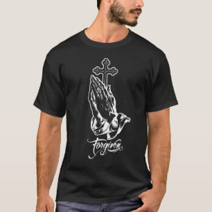 Camiseta Mãos de Rezação Cristã Abençoadas