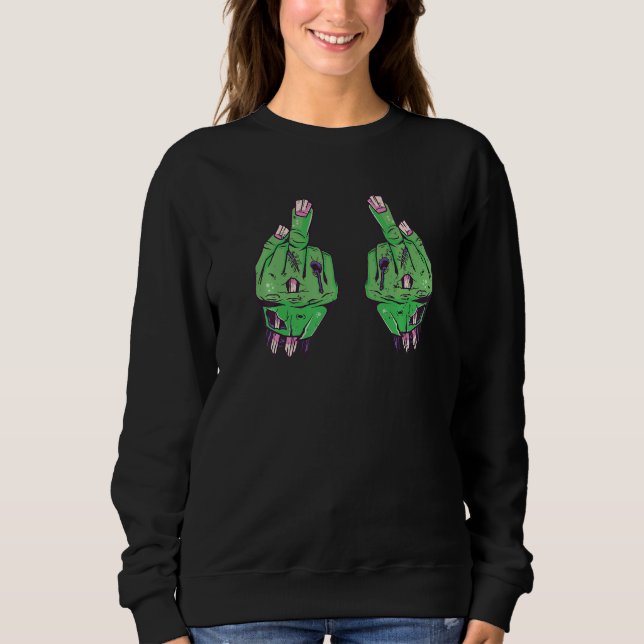 Camiseta Mãos de zumbi dedo do meio Premium (Frente)