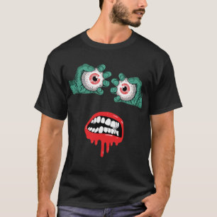 Camiseta Mãos de Zumbi Horríveis com Lábios Derretidos
