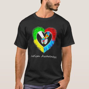Camiseta Mãos do Conhecimento do Autismo em Peças de Puzzle