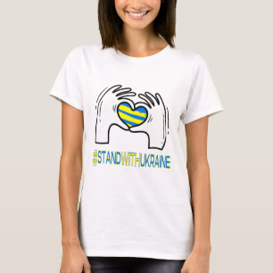 Camiseta Mãos do Coração Apoiam o Suporte à Ucrânia