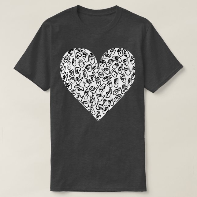 Camiseta Mãos do Coração ASL (Frente do Design)