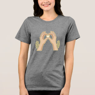 Camiseta Mãos Douradas Coração – Desenho Animado Fofo e Ami