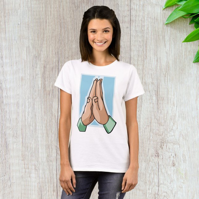 Camiseta Mãos em Oração (Criador carregado)