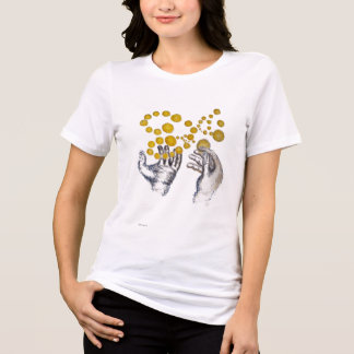Camiseta Mãos Estendidas com Globos Dourados