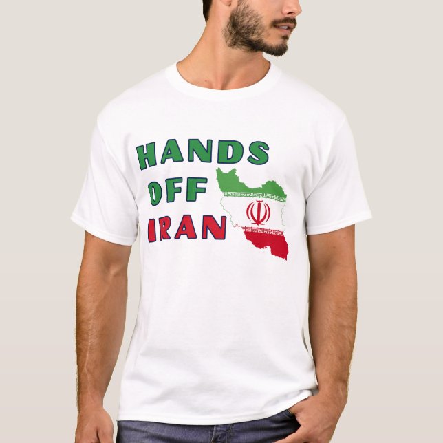 Camiseta Mãos Fora do Irã (Frente)