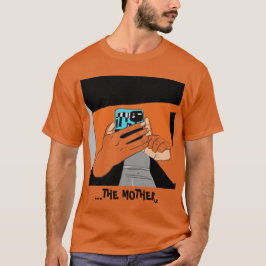 Camiseta Mãos Móveis da Mãe, Cor de Laranja Ciano