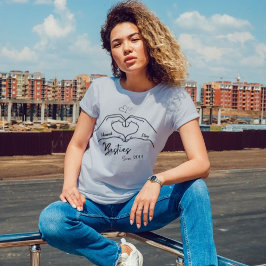 Camiseta Mãos Personalizadas Formando Esboço de Amizade Cor
