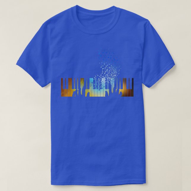 Camiseta Mãos tocando no teclado do Piano Presente para Mús (Frente do Design)