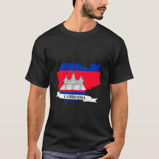 Camiseta Map of the flag of Cambodia